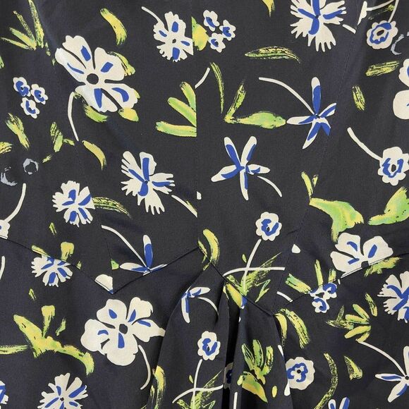 CHANEL - Vintage 97P Silk Floral Dress - Black Printed - Picture 4 of 8